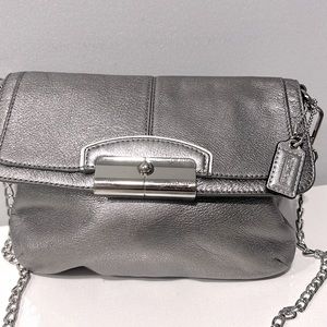 Coach Silver Kristen Crossbody Metallic Silver Leather